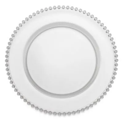Beaded Glass Charger Plate (Clear Bead)