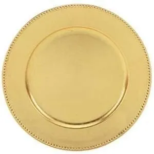 Acrylic Charger Plate (Gold Beaded)