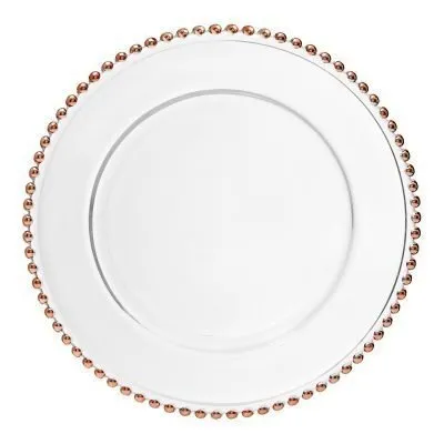 Beaded Glass Charger Plate (Rose Gold Bead)