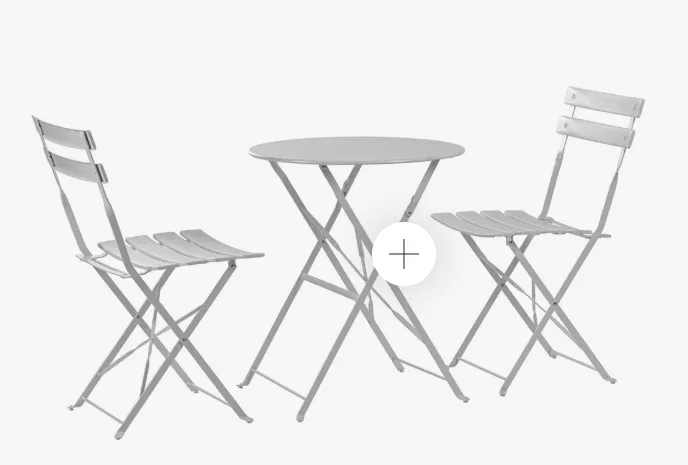 3 Piece Bistro Set (White/Grey)