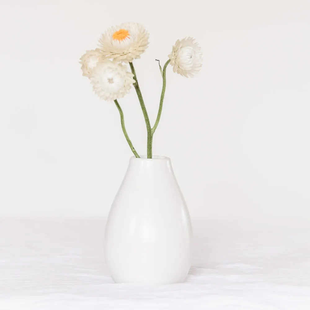 White Teardrop Vase