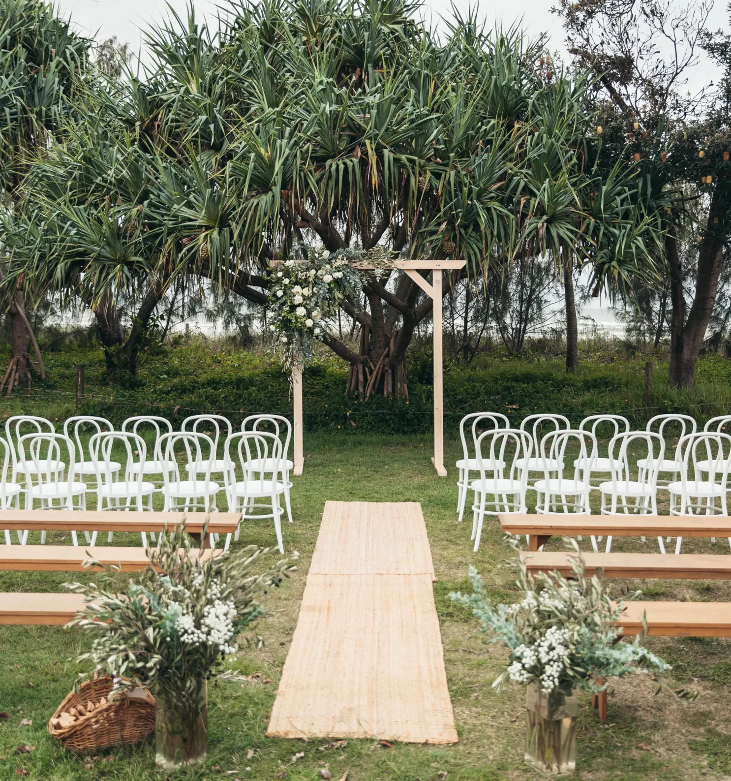 Two Post Arbour - Whitewash 
