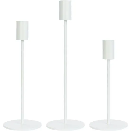 Candlestick - White (set of 3)