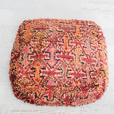 Vintage Kilim Floor Cushion - Burnt Sunset