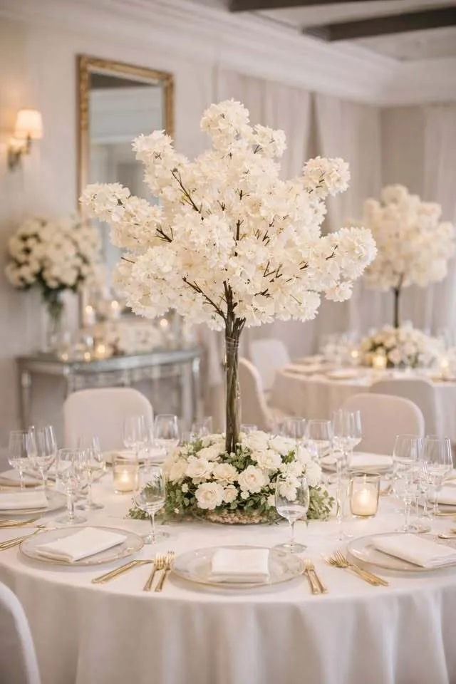 Wedding Blossom Tree Centrepieces for Hire – Ivory (120cm)
