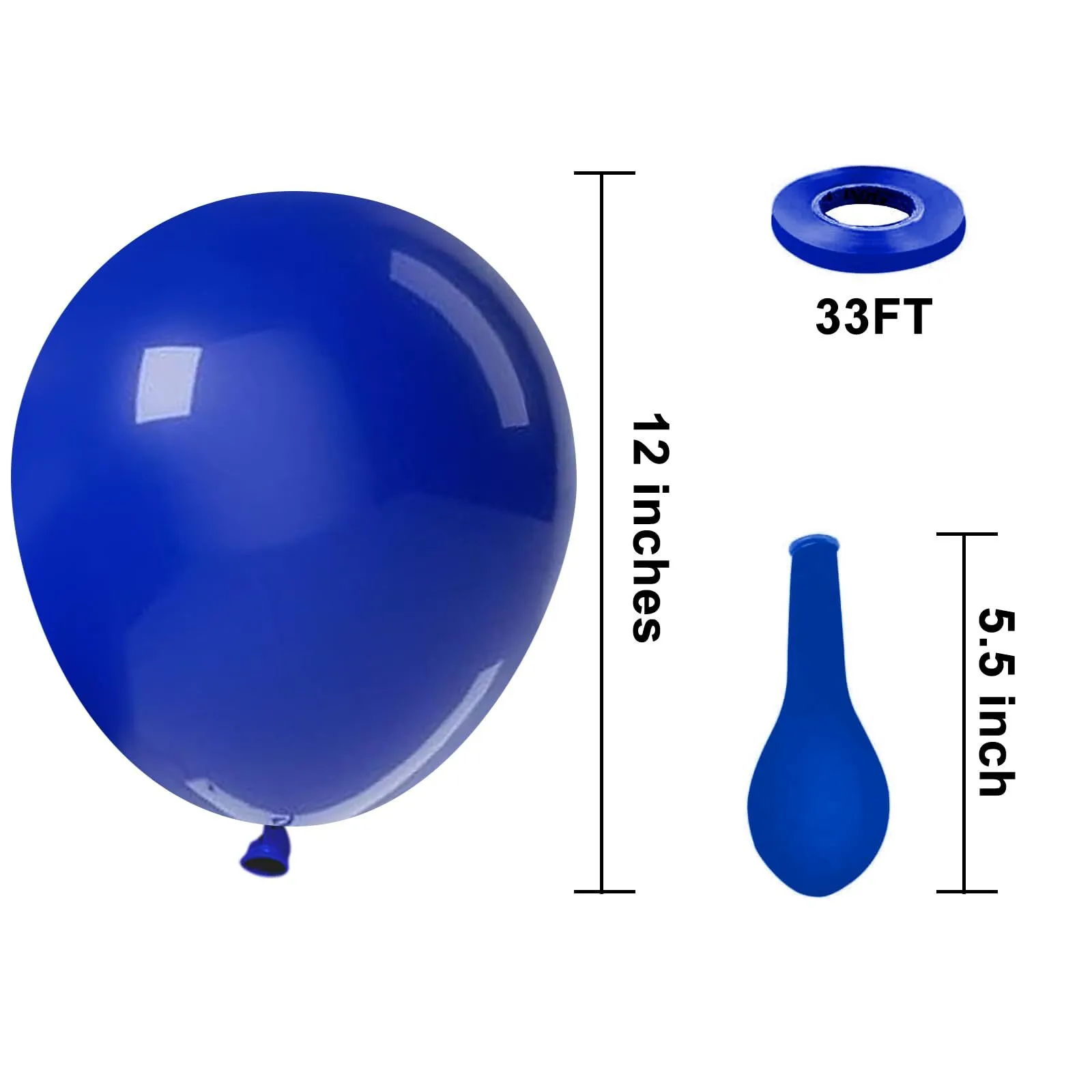 12 Inch Royal Blue Balloons - Pack of 50