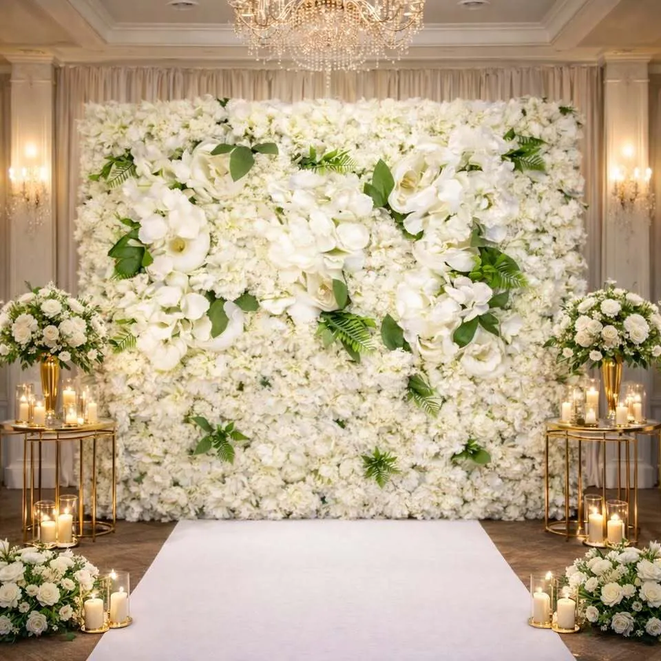 Ivory Flower Wall – Peonies & Hydrangeas – For Hire
