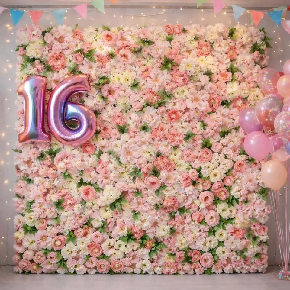 Peach/Pink Flower Wall – Peonies & Hydrangeas 