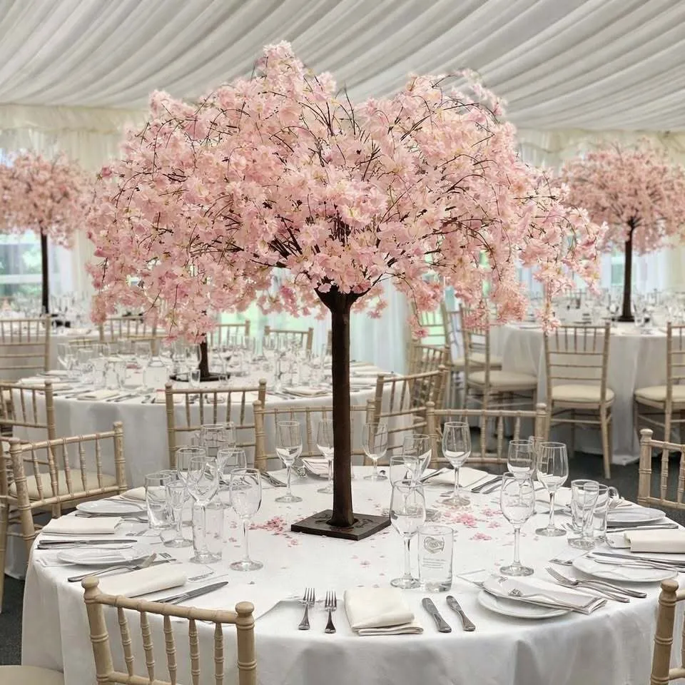  Deluxe Pink Blossom Tree Centrepieces (120cm) – Wedding & Event Hire