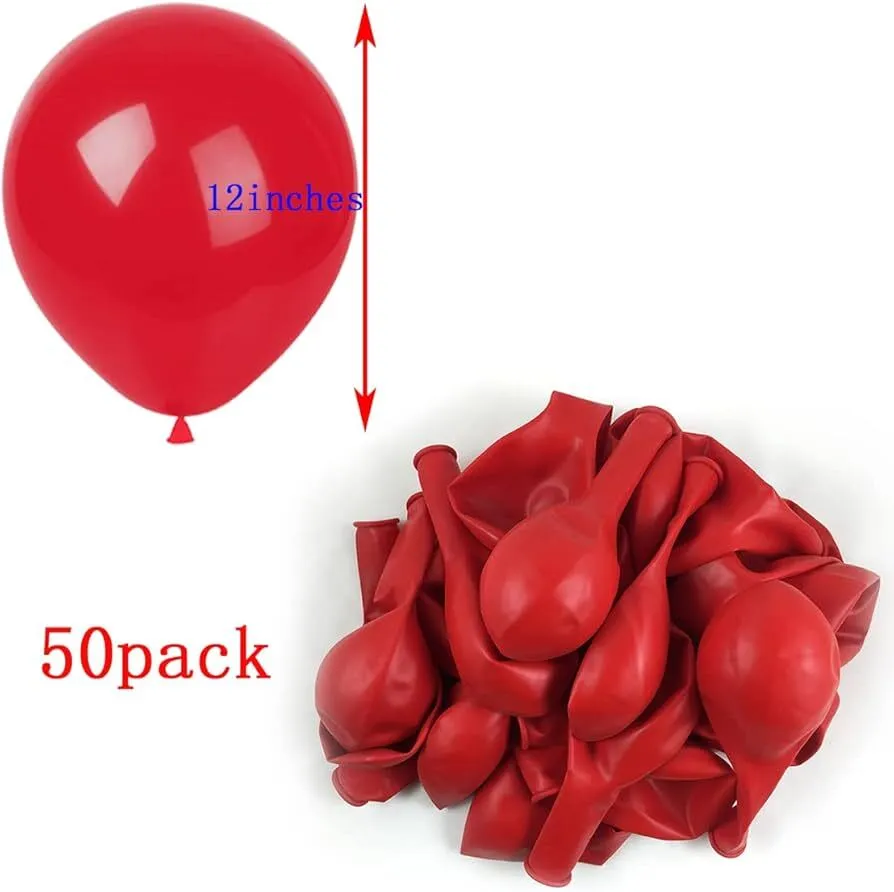 12 Inch Red Balloons - Pack of 50