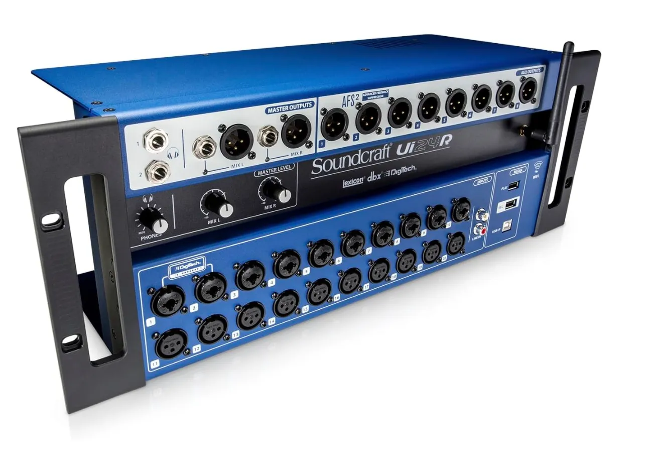 Kit Mesa de Som Digital Soundcraft Ui24R