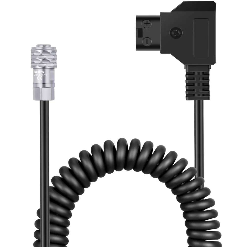 Cabo Espiral D-Tap x 2 pinos para Blackmagic 4K e 6K