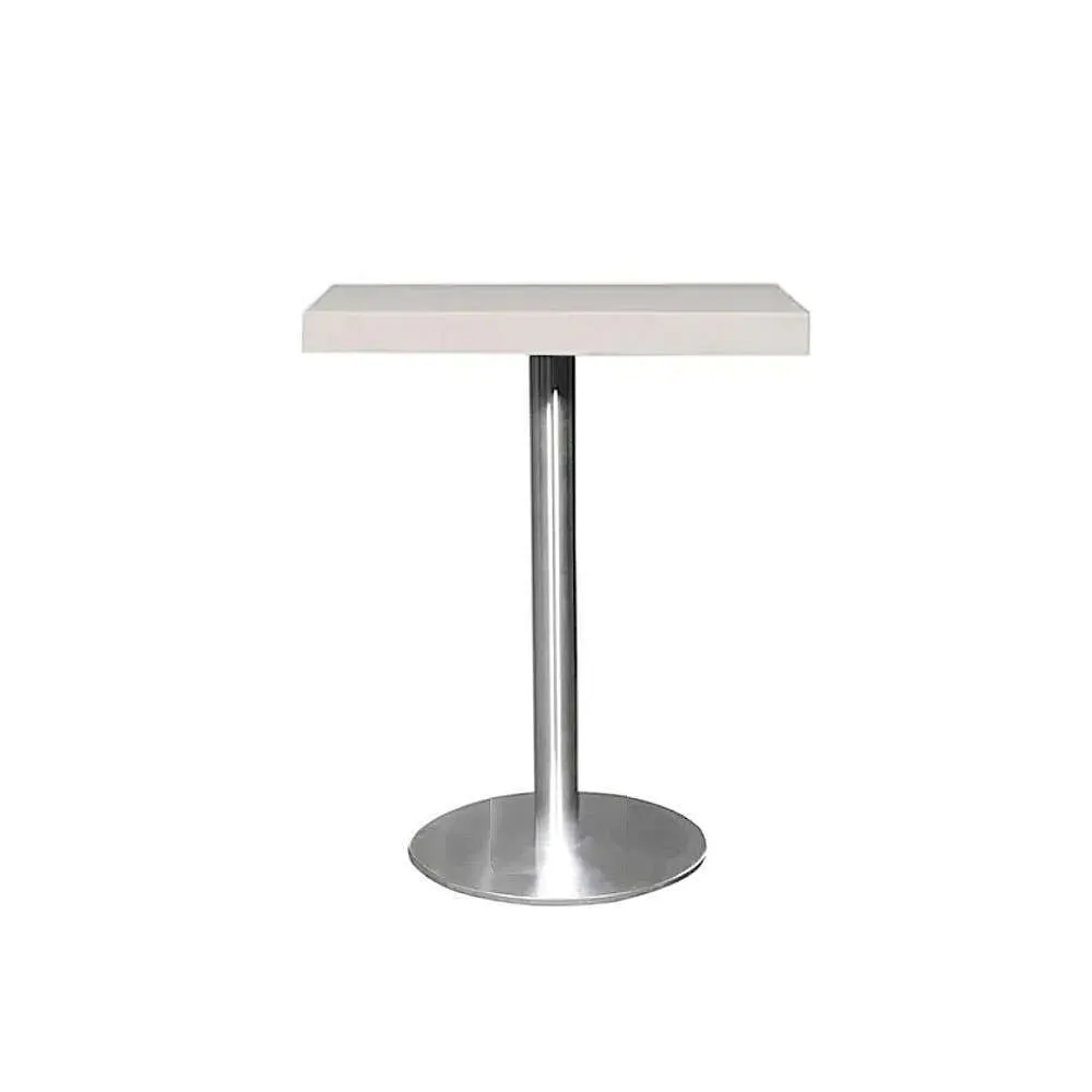 LES Square Design Bistro Table - Flat Base - White - 60 x 60 cm