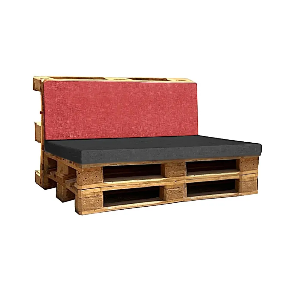 LES Wooden Pallet Sofa - Red & Black