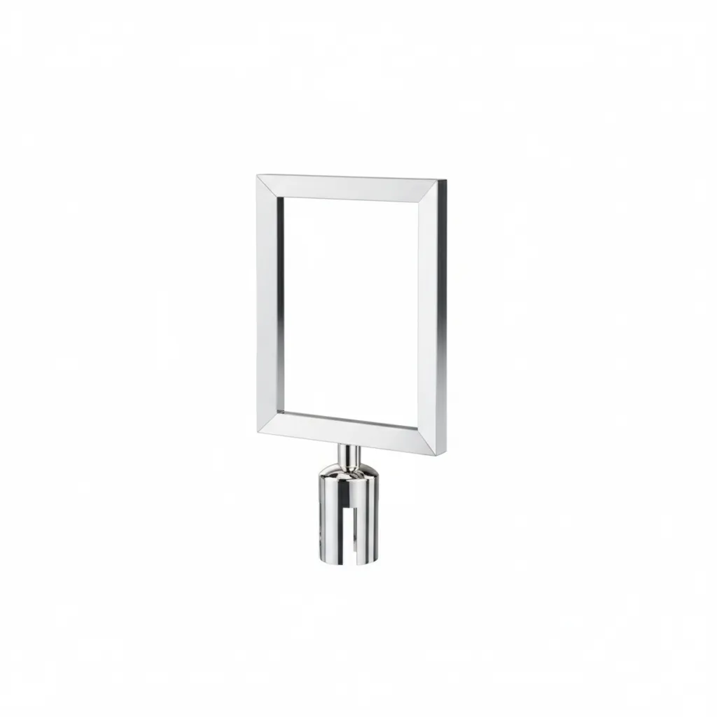 LES Signage Frame for Tensa Barrier -  Polished Chrome