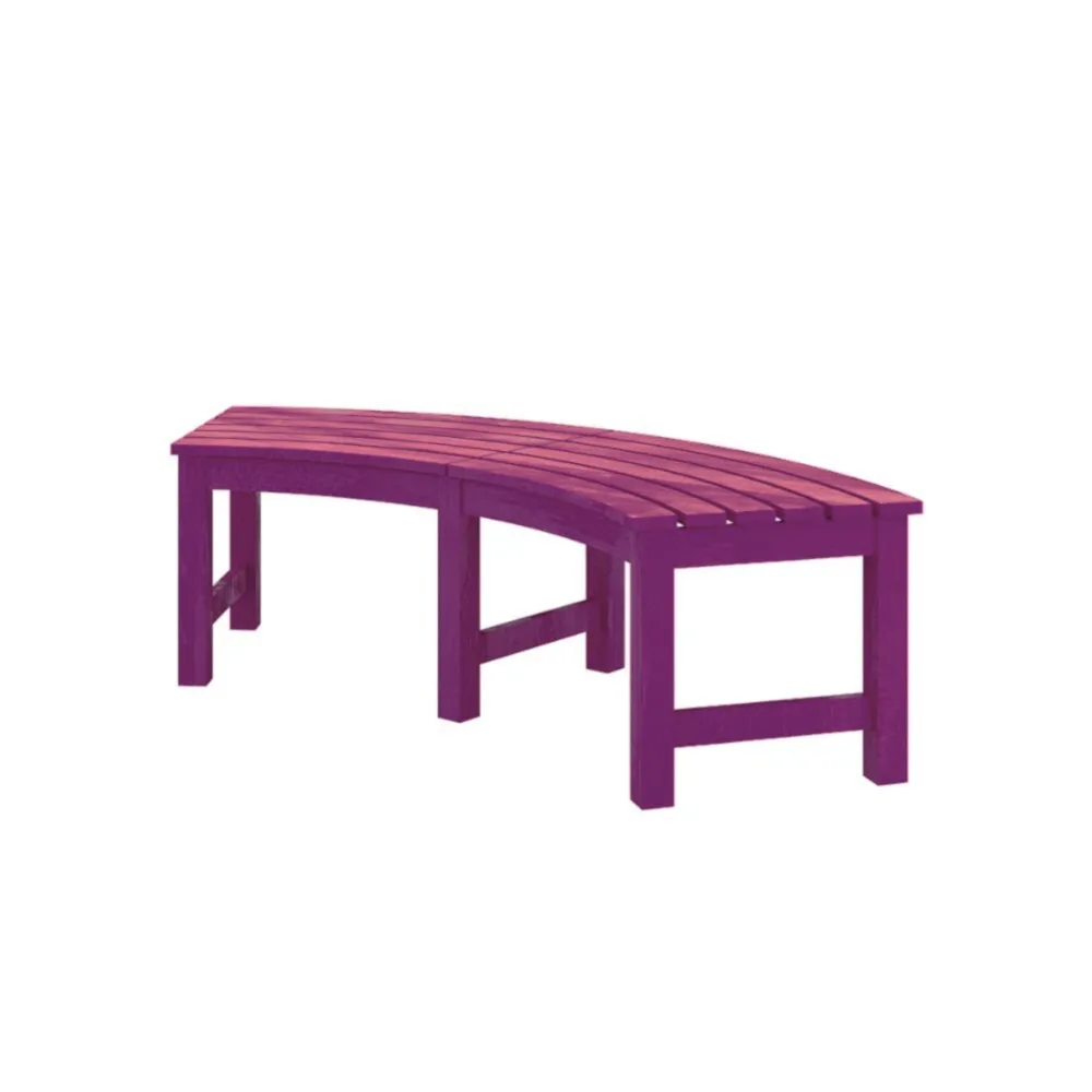 LES Curved Wooden Outdoor Bench - Purple