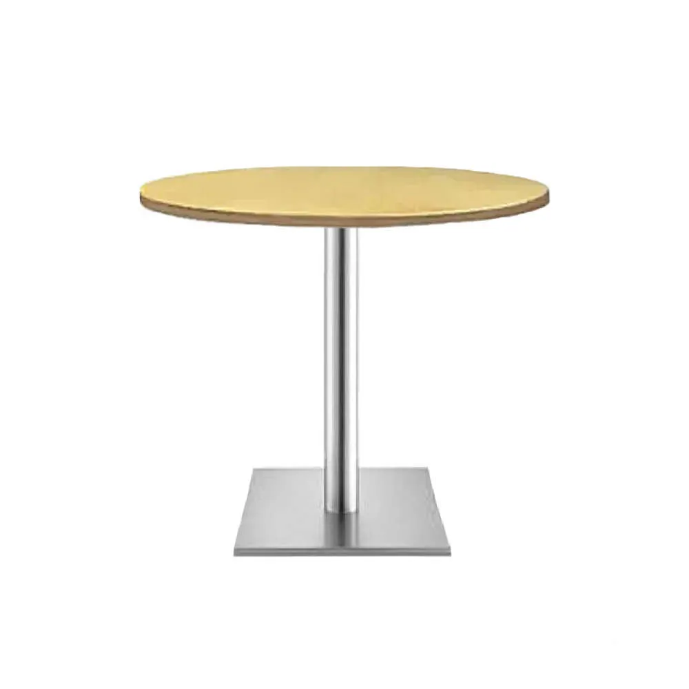 LES Bistro Square Steel Base - Ashwood - 80 cm