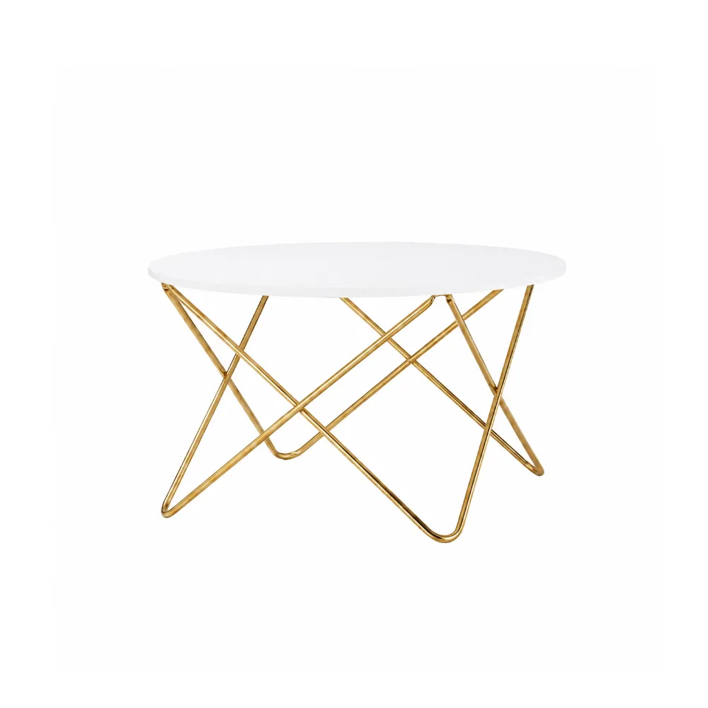 LES Round Design Coffee Table - Gold Legs - 90 cm
