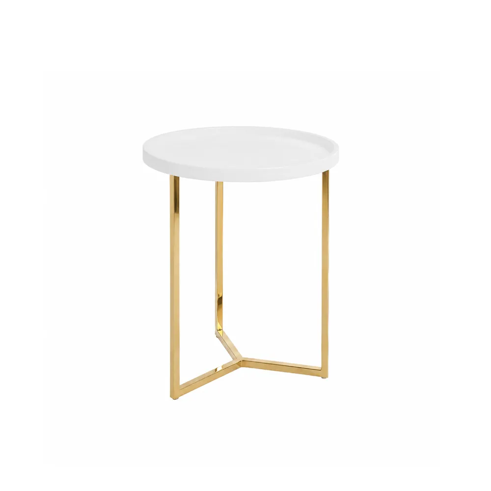 LES Round Design Side Table - Gold Legs - 40 cm