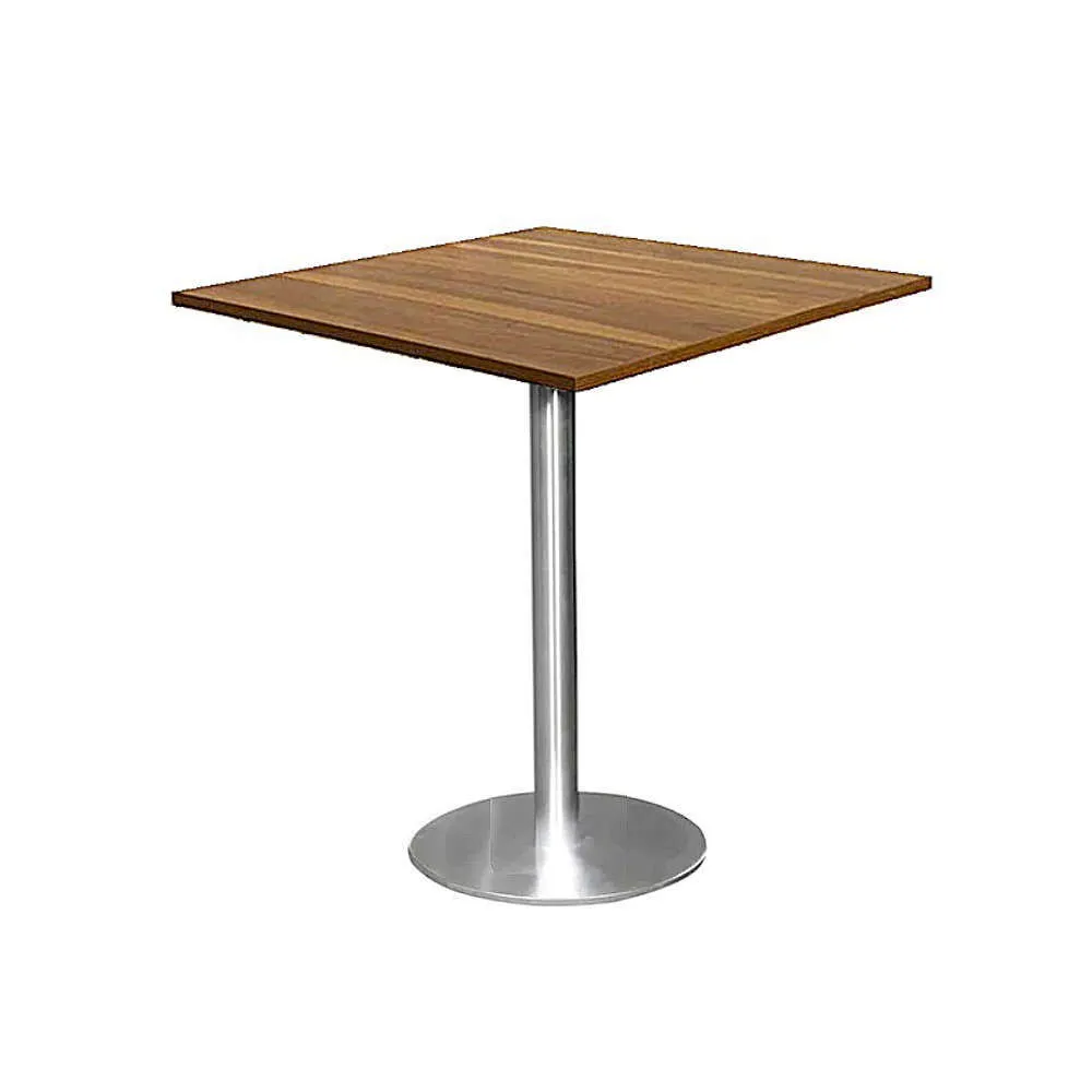 LES Square Bistro Table - Flat Base - Walnut - 80 x 80 cm
