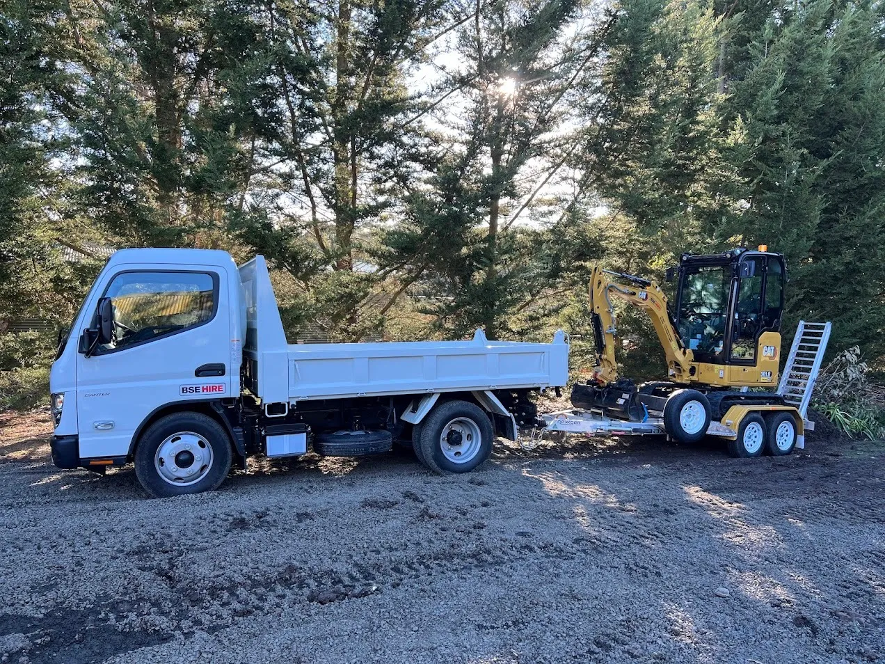 Bundle | CAT 301.8 Next Gen Mini Excavator with Fuso Canter 615 Auto Tip Truck