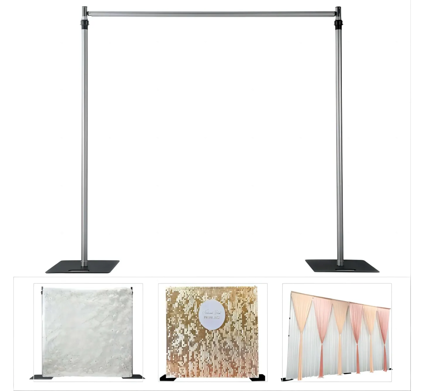 Adjustable Frames Heavy Duty Pipe And Drape Stand for Flower Wall Backdrop
