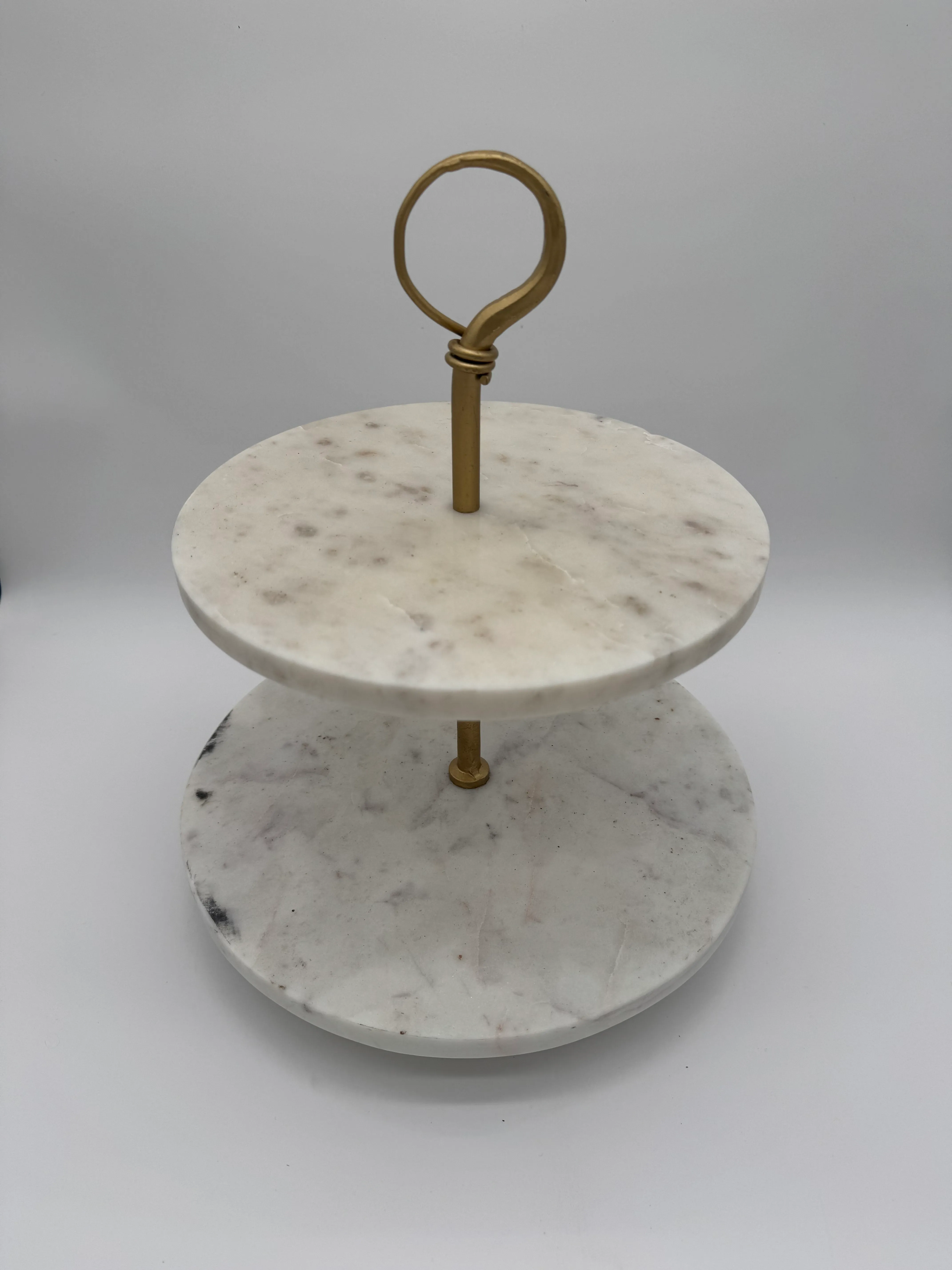 Marble Two Tiered Dessert Stand 