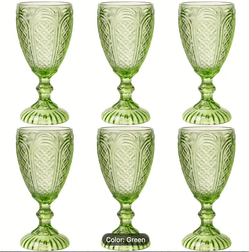 Vintage Green Drinking Goblets 