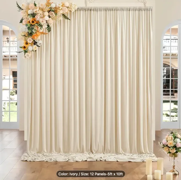 Ivory Backdrop Curtains 5ft x 10ft