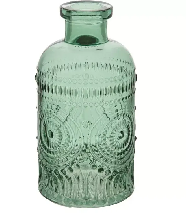 Green Embossed Mini Vase 