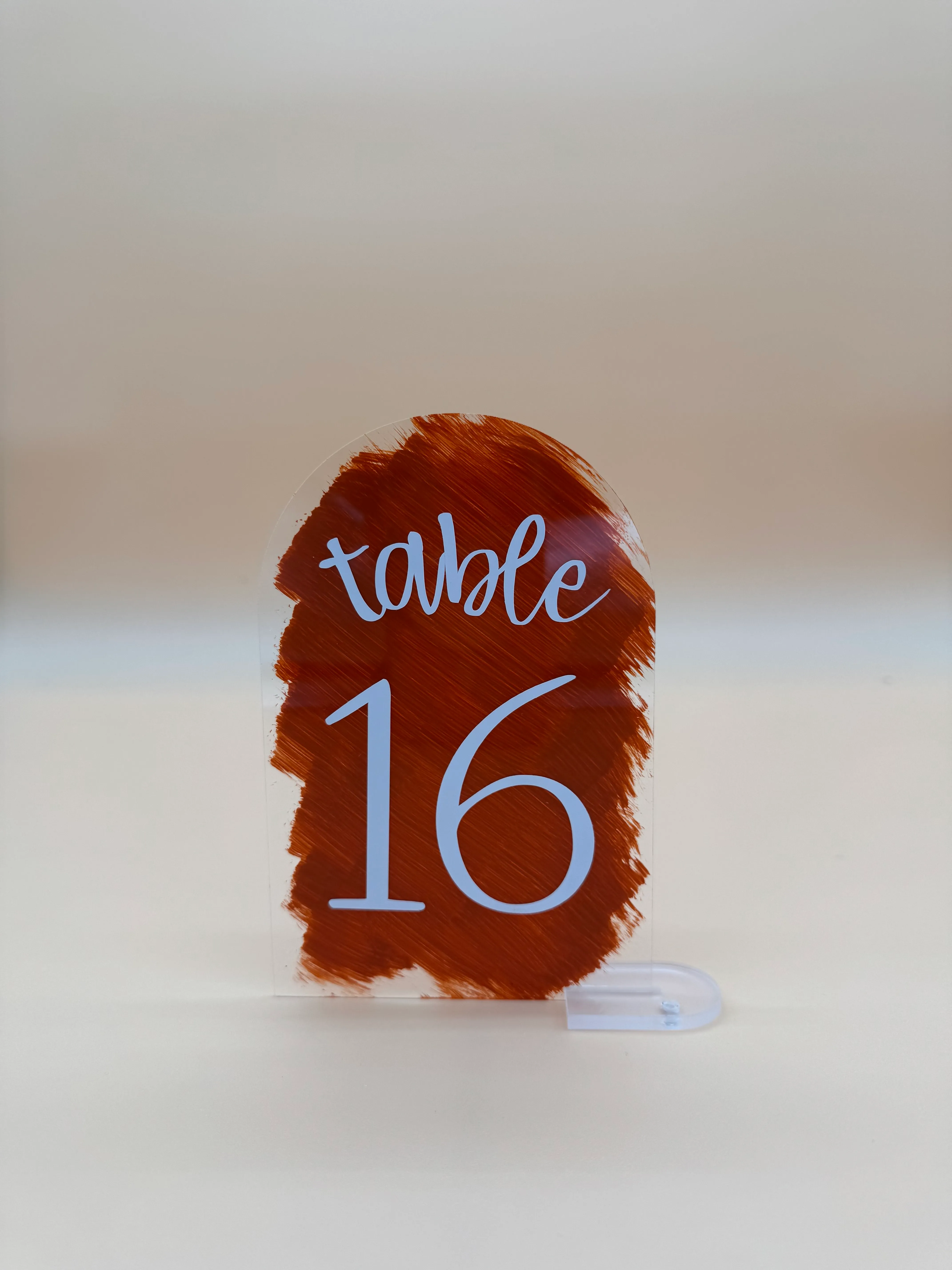 Orange Table Numbers 1-16