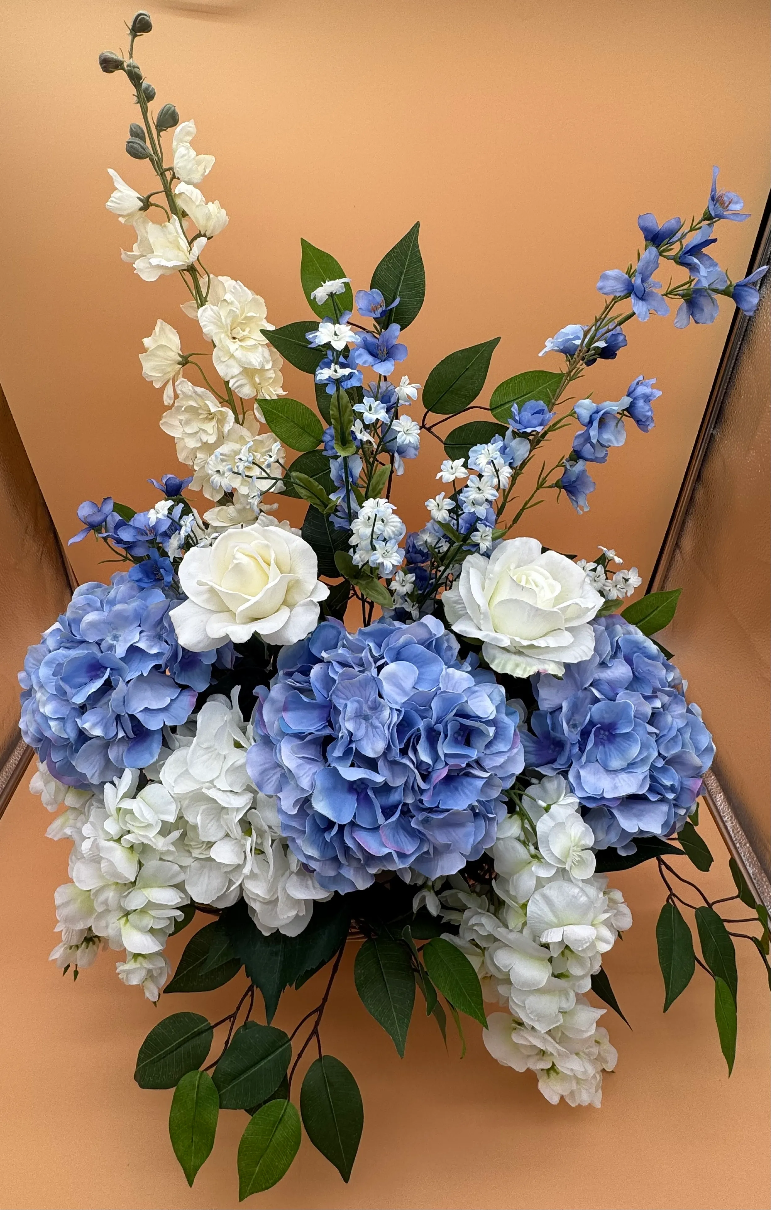 Blue Faux Aisle Basket 