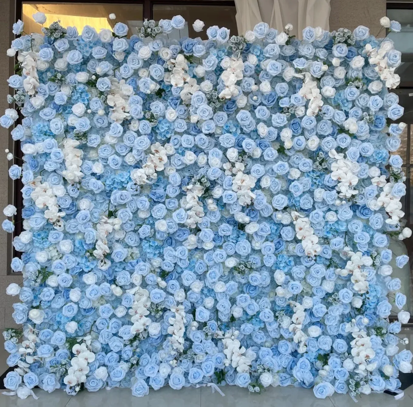 8x8 FT Blue Floral Backdrop 