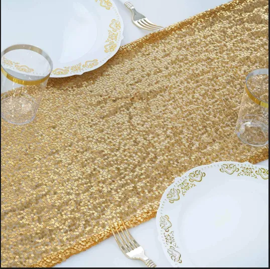 Gold Glitter Table Runner 