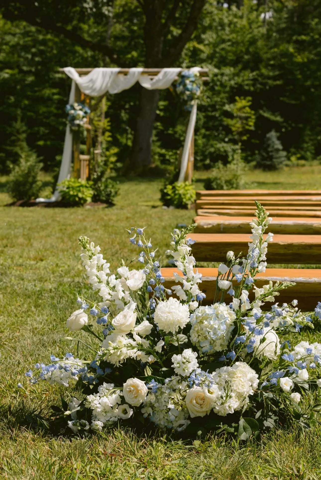 White Chiffon Arbor Draping 
