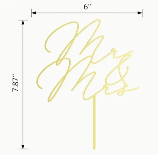MR & MRS Wedding Cake Topper 