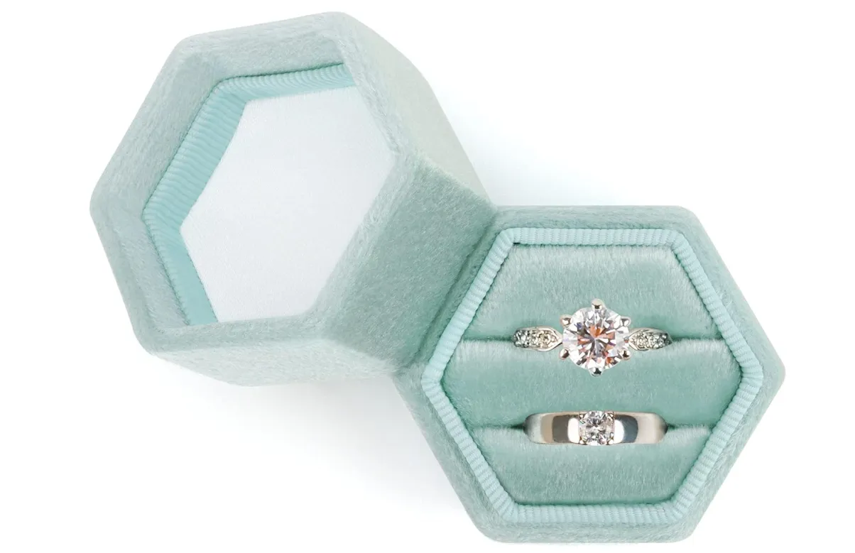 Mint Green Ring Box  with two compartment 