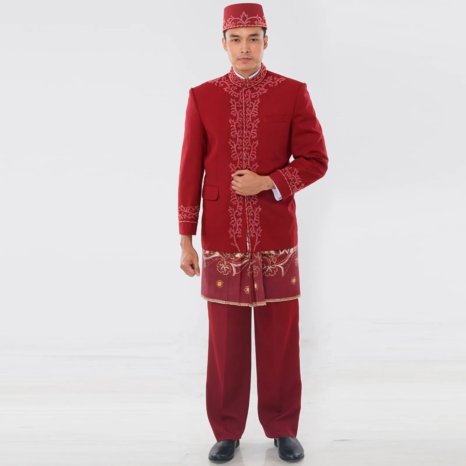 (BOS-029) Beskap Merah Marun Payet Andi