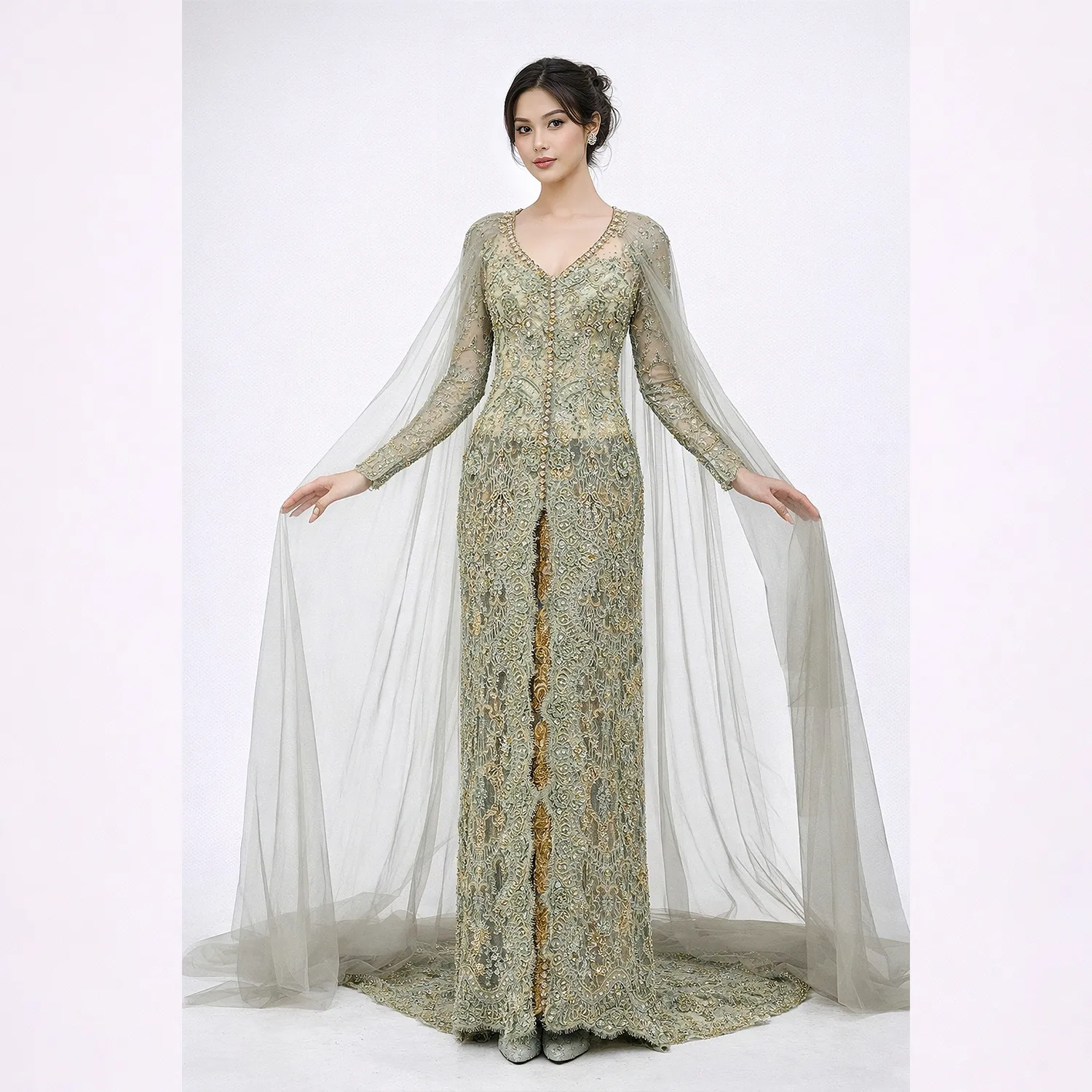 (KE-132) Kebaya Pengantin Sage Green