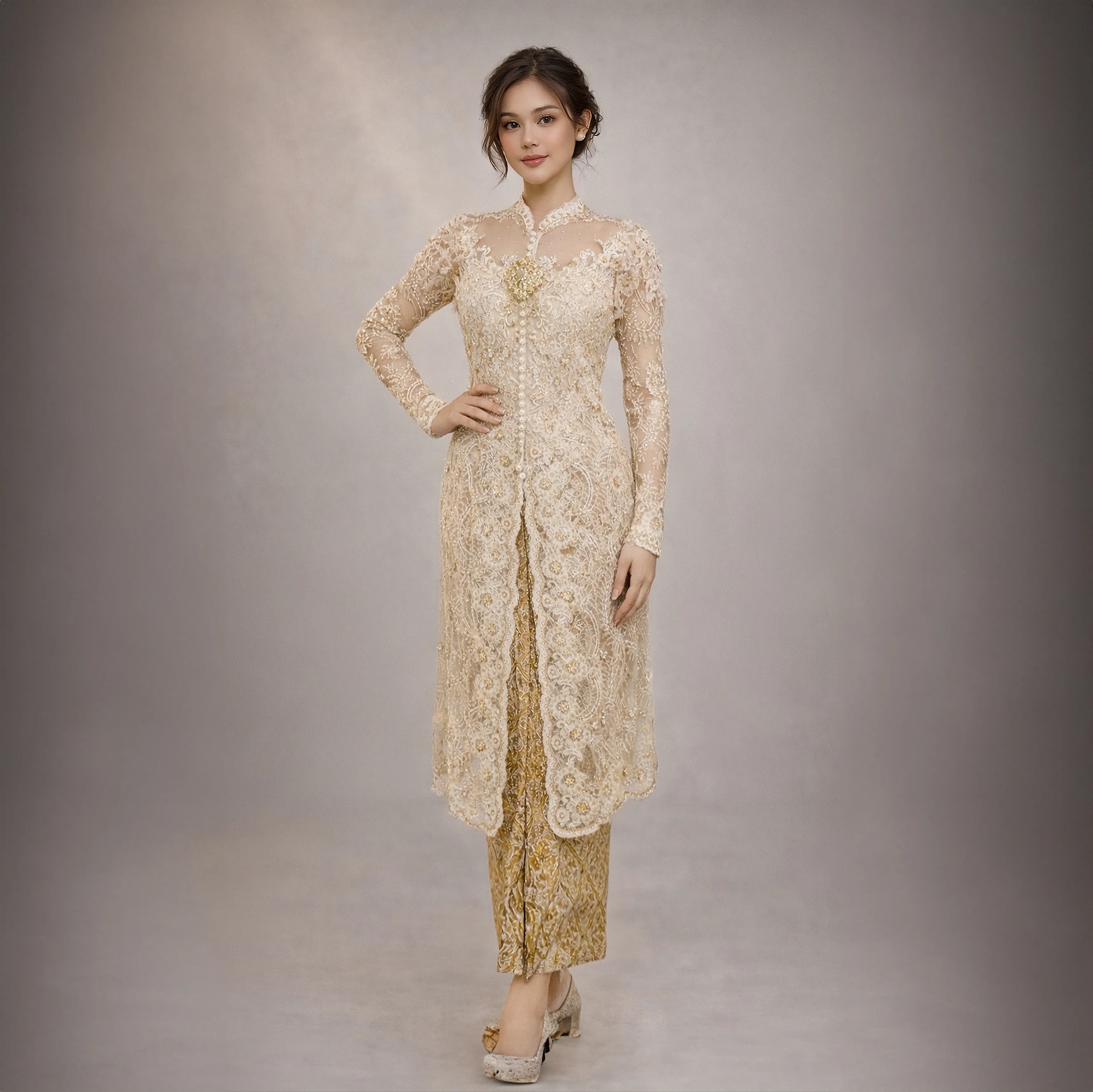(KE-172) Kebaya Pengantin Gading Amalia