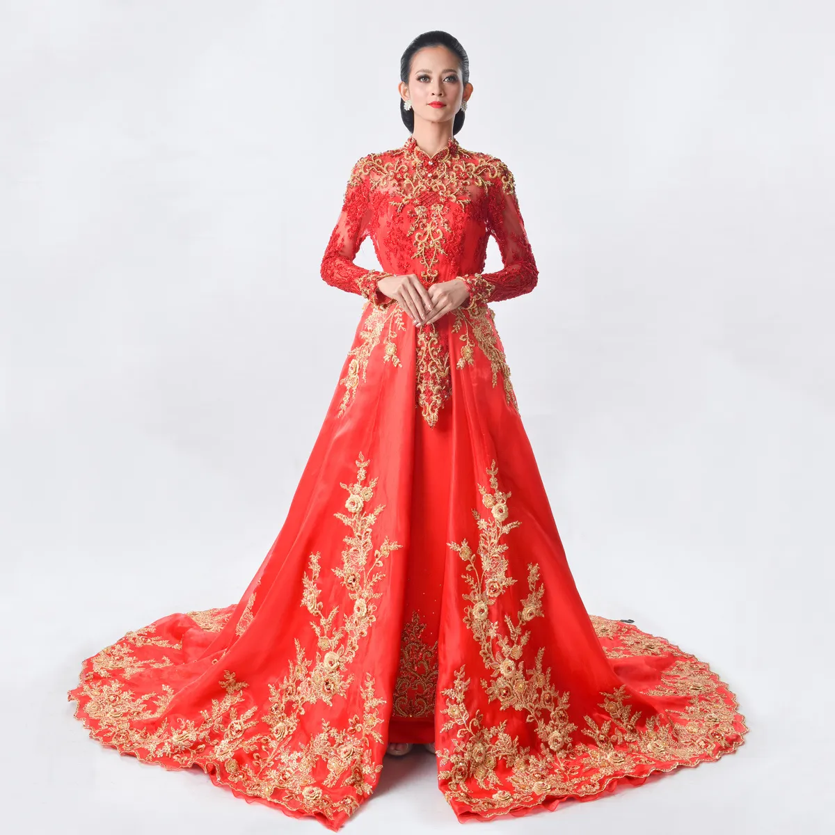 (KE-057) Kebaya Pengantin Merah Ulfa