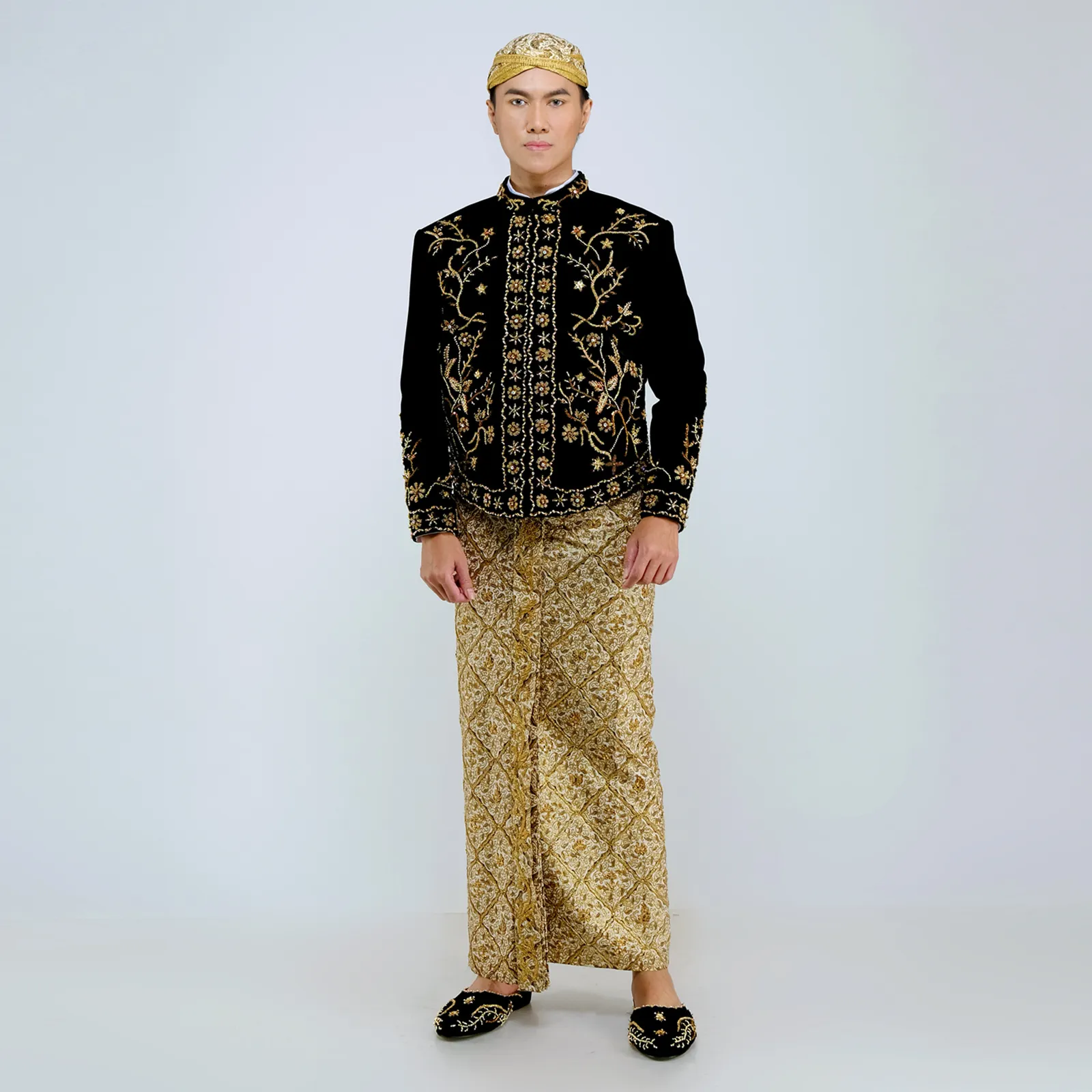 (BJ-194) Beskap Pengantin Bludru Hitam Huria