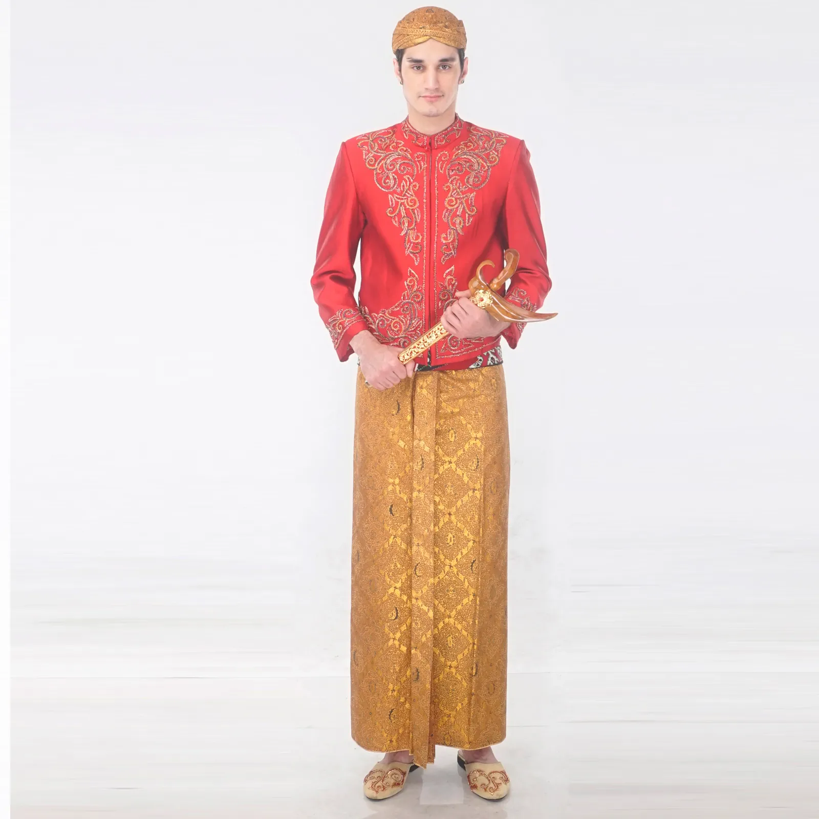 (BJ-085) Beskap Pengantin Merah Trisanti