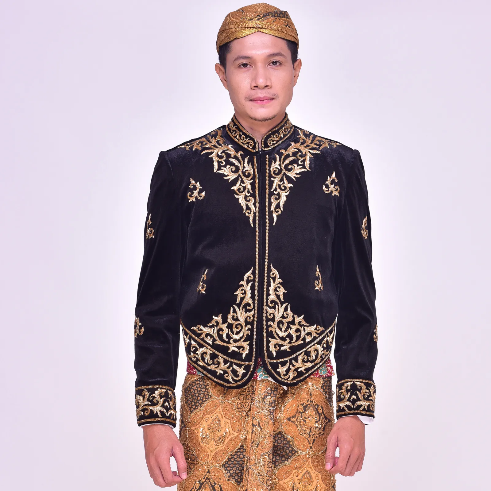 (BJ-131) Beskap Pengantin Bludru Hitam Elida