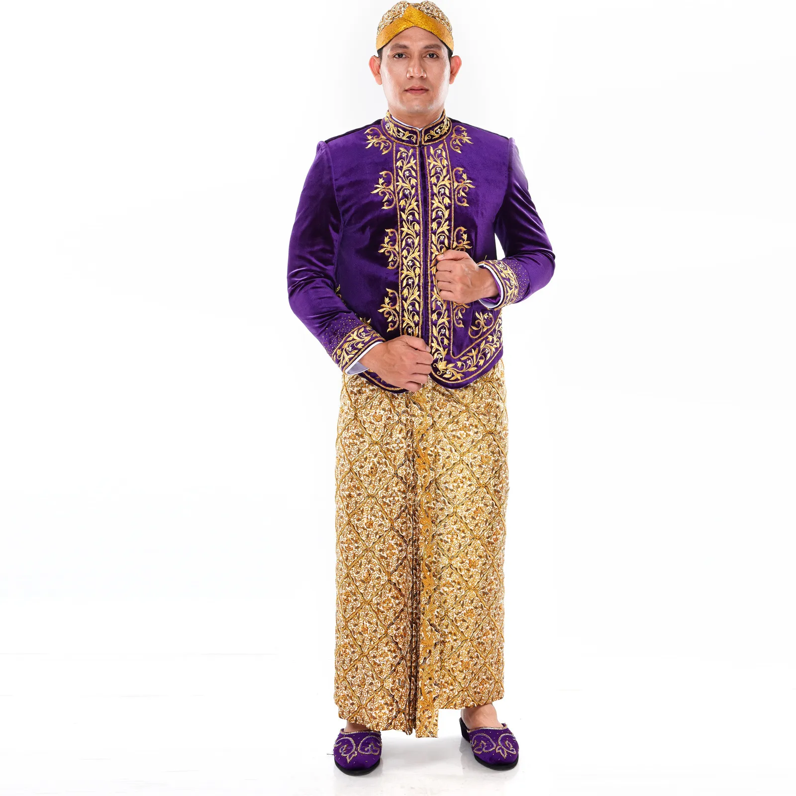 (BJ-041) Beskap Pengantin Bludru Ungu Meirina