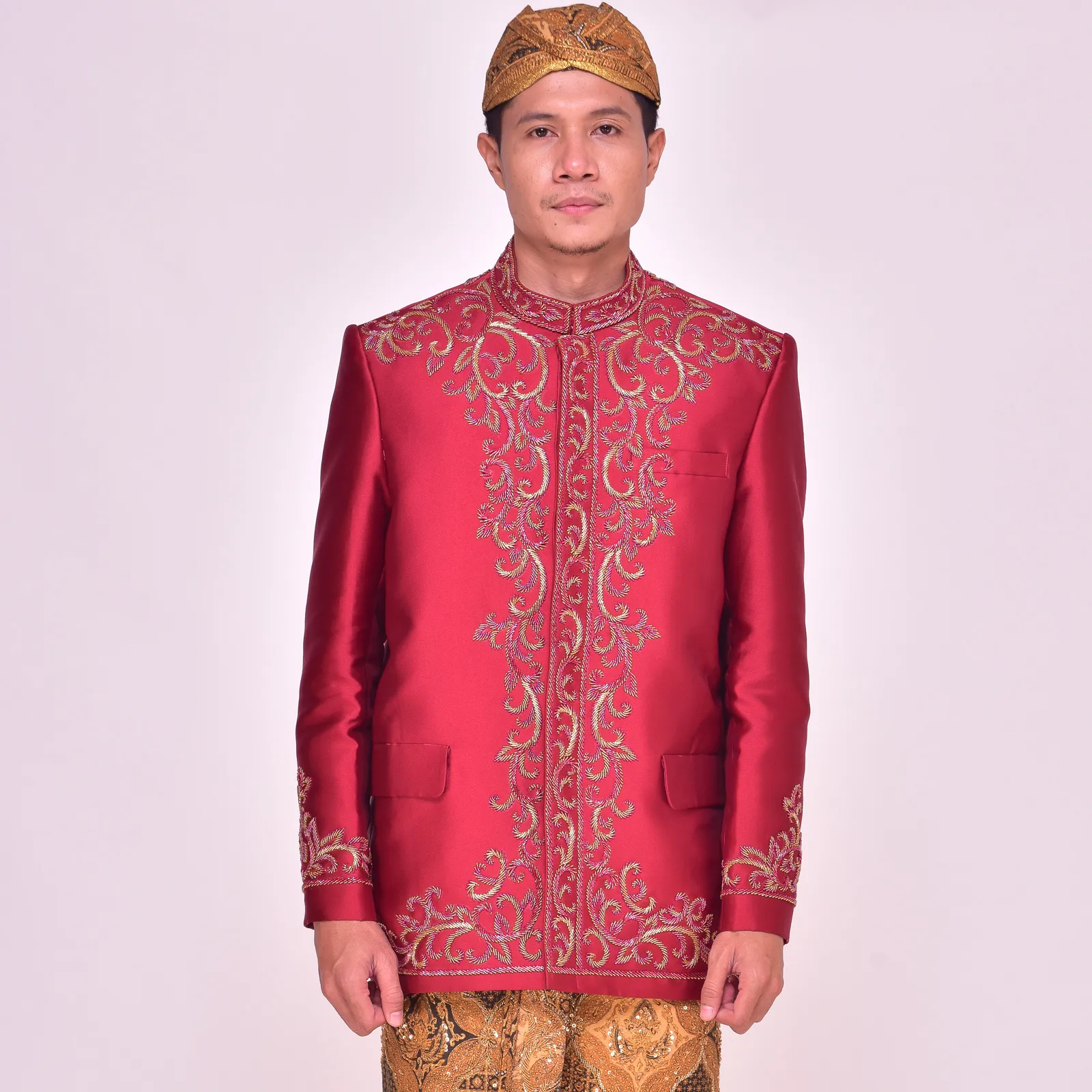 (BS-121) Beskap Pengantin Marun Tania