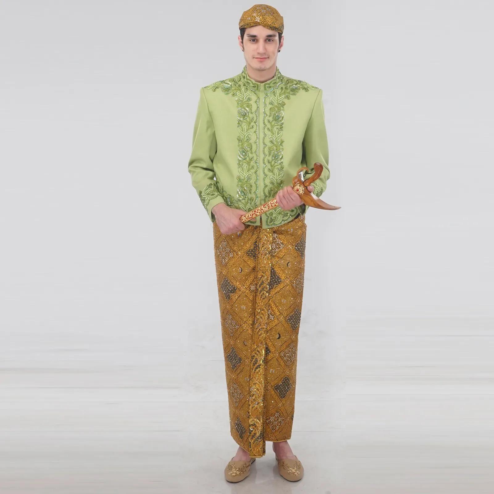 (BJ-074) Beskap Pengantin Hijau Rina