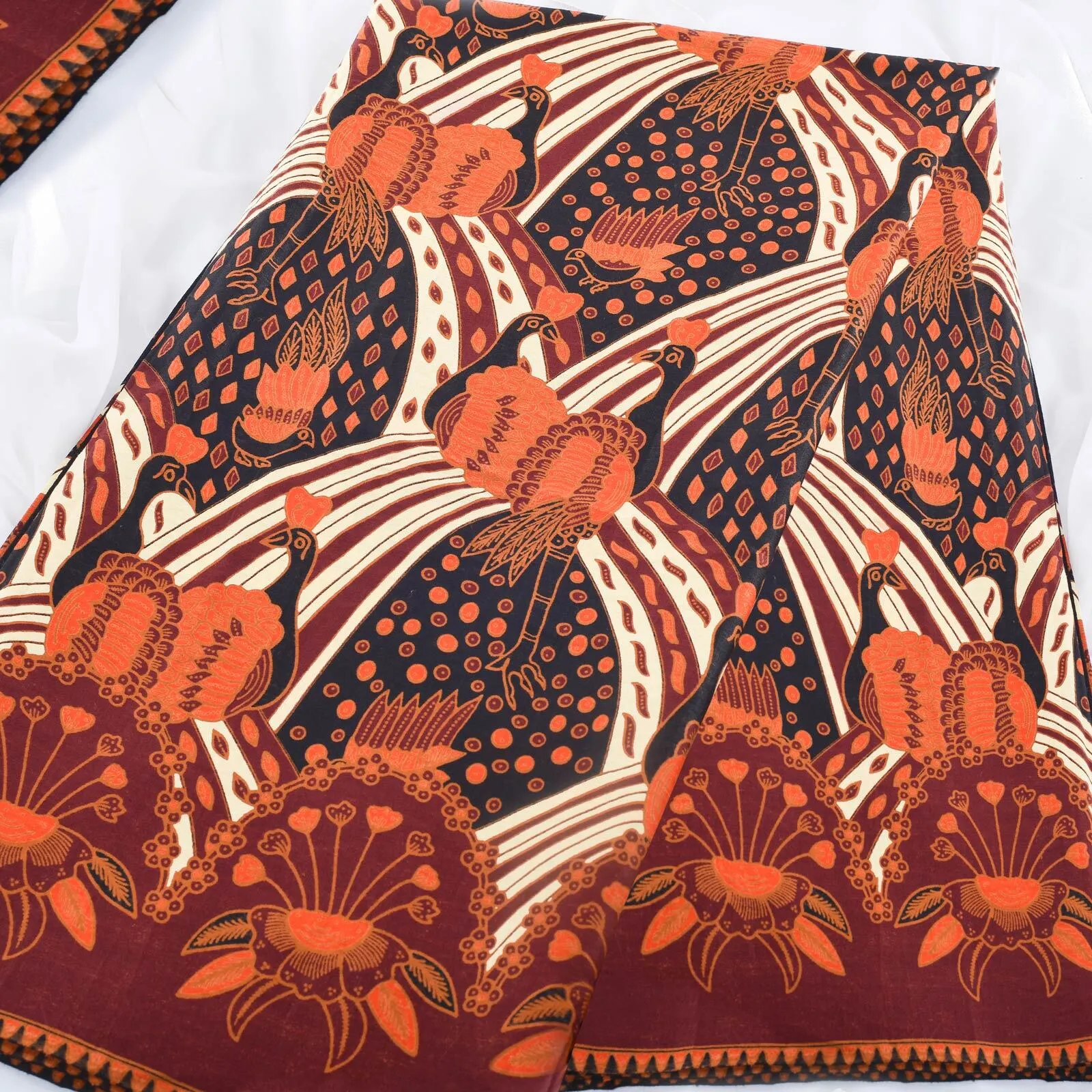 (KAT-058) Kain Sunda Merak Ngibing Orange