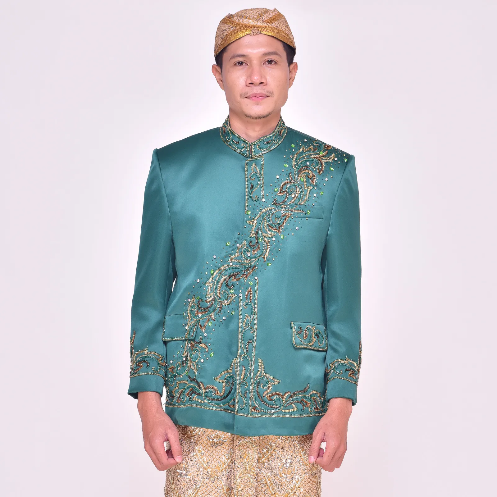 (BS-136) Beskap Pengantin Hijau Reza