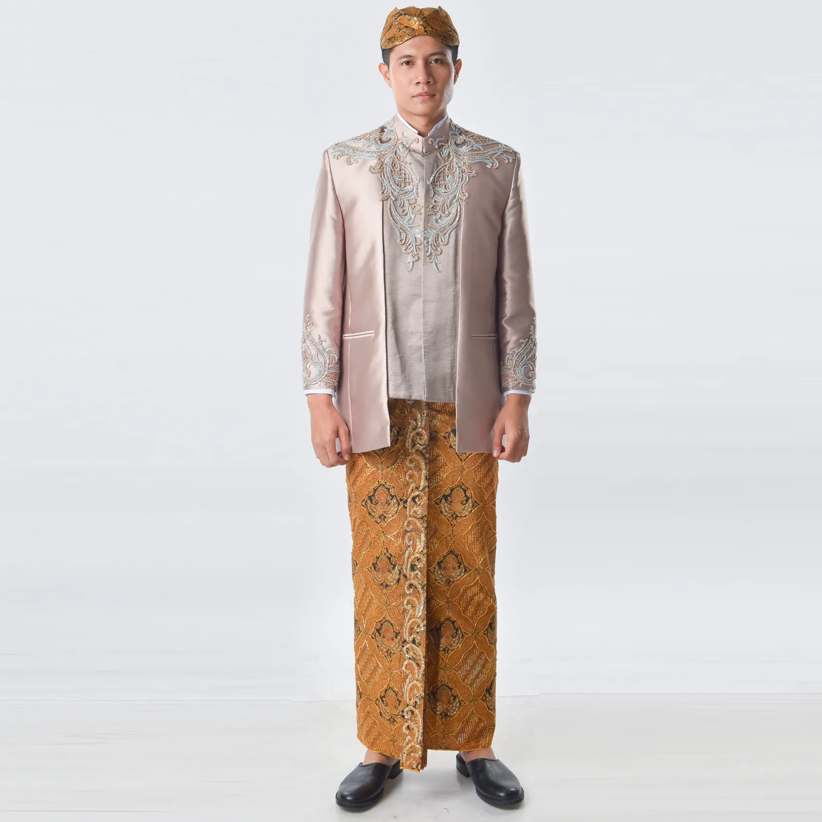 (BS-052) Beskap Pengantin Coklat Siver Indah